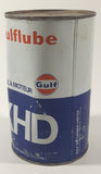 Vintage Gulf Gulflube XHD SAE 20W-20 1.13 Litre Motor Oil Metal Can FULL