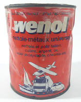 Vintage Tri-Peek International Wenol All Metal Polish 1000ml 39.3 ozs 5 1/4" Metal Can Made in W. Germany