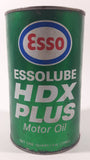 Vintage 1970s Esso Essolube HDX Plus Motor Oil Green 1.14L 1 Quart Metal Can EMPTY