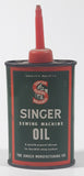 Vintage Singer Sewing Machine Oil 3 FL OZS. Tin Metal Can Handy Oiler