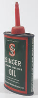 Vintage Singer Sewing Machine Oil 3 FL OZS. Tin Metal Can Handy Oiler