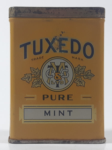 Vintage Tuxedo Pure Mint Yellow 3 1/4" Tall Tin Metal Spice Container