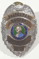 Rare Vintage State of Washington Police Patrol Man Silver and Gold Metal Badge Pin