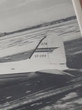 Vintage 1940s Canadian Pacific 274 CF-CPX Douglas C-47 Skytrain (DC-3) with Northwest Industries Ltd In The Background 4 1/2" x 6 1/2" Wood Framed Black and White Photograph Picture