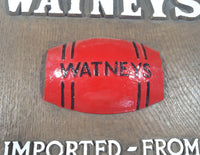 Vintage Watney's Beer Imported From London England Faux Wood Crest Shaped 11 3/4" x 13 3/4" Fiber Glass 3D Sign