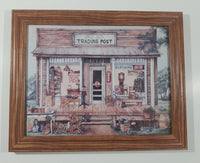 Vintage Uncle Joe's Trading Post Old Country Store with Soda Signs 9 1/2" x 12 1/2" Wood Framed Print By Artist Kay Lamb