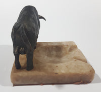 Rare Vintage Heavy Metal Bull Themed Marble Ash Tray