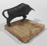 Rare Vintage Heavy Metal Bull Themed Marble Ash Tray