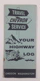 Vintage 1961 Chevron Travel Service Your Highway Log Oregon Washington 4" x 9" Paper Tourism Advertising Brochure