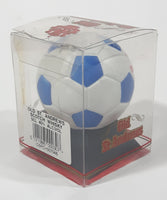 1998 Old St. Andrews Scotch Whisky France '98 World Cup White and Blue Football Soccer Ball Shaped Bottle New in Box