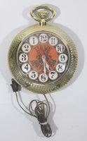 Vintage Spartan "Have Another" Pocket Watch Style Backwards Numbers Hands Move in Reverse 7 1/2" x 9 1/2" Electric Novelty Wall Clock