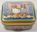 2000 Sanrio Hello Kitty Walking Her Dog Tin Metal Container