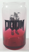 Doom Computer and Video Game Can Shaped Red and Clear 5 1/4" Tall Glass Cup