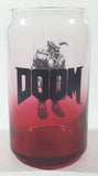 Doom Computer and Video Game Can Shaped Red and Clear 5 1/4" Tall Glass Cup