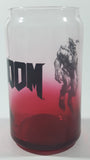 Doom Computer and Video Game Can Shaped Red and Clear 5 1/4" Tall Glass Cup