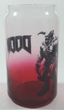 Doom Computer and Video Game Can Shaped Red and Clear 5 1/4" Tall Glass Cup