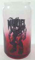 Doom Computer and Video Game Can Shaped Red and Clear 5 1/4" Tall Glass Cup