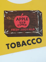 Antique Apple Sun Cured Fresh Juicy Mild Tobacco New Low Price! Chew Apple 3 1/2" x 8 3/8" Cardboard Store Advertisement Sign