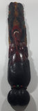 Vintage Tiki God Hand Painted Large 42" Tall Carved Wood Mask Wall Hanging