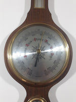 Vintage West Germany Banjo Style Wood Weather Station Barometer Hygrometer Thermometer