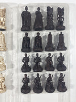 Hawaiian Monarchy Collectors Edition Kamehameha I King of Hawaii Queen Tiki Warriors and Gods Carved Resin Chess Set (32 Pieces) White Queen Missing Hand