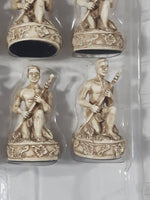 Hawaiian Monarchy Collectors Edition Kamehameha I King of Hawaii Queen Tiki Warriors and Gods Carved Resin Chess Set (32 Pieces) White Queen Missing Hand