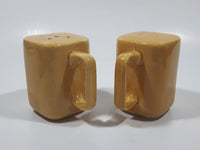 Rare Vintage Ponderosa Ranch Ranch House Nevada, U.S.A. 2 7/8" Tall Tan Glazed Ceramic Salt and Pepper Shaker Set with Handles