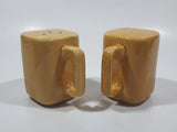 Rare Vintage Ponderosa Ranch Ranch House Nevada, U.S.A. 2 7/8" Tall Tan Glazed Ceramic Salt and Pepper Shaker Set with Handles