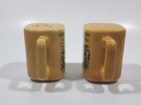 Rare Vintage Ponderosa Ranch Ranch House Nevada, U.S.A. 2 7/8" Tall Tan Glazed Ceramic Salt and Pepper Shaker Set with Handles