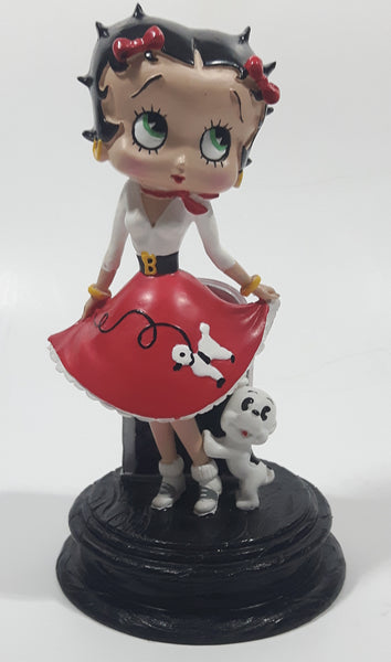 NJ Croce Betty Boop with Pudgy Dog and Red Jukebox 5 5/8" Tall Resin Figurine