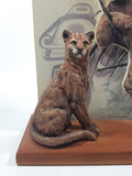 Very Rare Sue Coleman "The Cougar" 5 3/4" x 8 3/4" 3D Art Print with 4 1/4" Tall Figurine on Wood Base