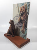 Very Rare Sue Coleman "The Cougar" 5 3/4" x 8 3/4" 3D Art Print with 4 1/4" Tall Figurine on Wood Base