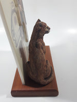 Very Rare Sue Coleman "The Cougar" 5 3/4" x 8 3/4" 3D Art Print with 4 1/4" Tall Figurine on Wood Base