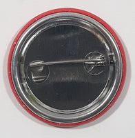 White Maple Leaf Red 1 1/4" Round Button Pin