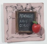 Finishing Touches Teachers Have Class Chalkboard and Apple 3D 1" x 1" Resin Pin On Card