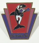 Victoria 94 XV Commonwealth Games Klee Wyck Orca Killer Whale Mascot Limited Edition 1 1/4" x 1 1/4" Enamel Metal Lapel Pin