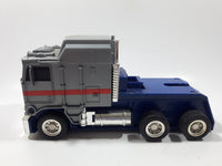 1986 Satten / Lehmann Hot Wheels Semi Tractor Truck Grey and Blue Die Cast Toy Car Vehicle