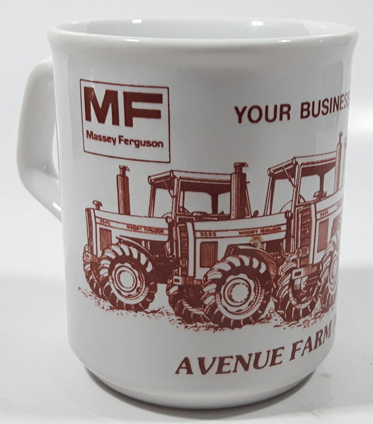 Vintage MF Massey Ferguson Your Business Machines Avenue Farm Machinery British Columbia 3 3/4" Tall Ceramic Coffee Mug Cup