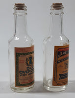 Rare 1950s James The Peeper and Old Overcoat Wry Whiskey GAG Non-alcoholic Paper Label Miniature Glass Liquor Bottles Salt and Pepper Shakers