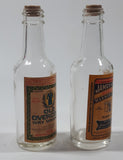 Rare 1950s James The Peeper and Old Overcoat Wry Whiskey GAG Non-alcoholic Paper Label Miniature Glass Liquor Bottles Salt and Pepper Shakers