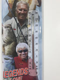 The 3 Legends Legends Love Lunkers Thermometer 5" x 17 1/4" Metal Fishing Sign