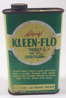 Vintage Liquid Kleen-Flo Diesel Fuel Oil Conditioner 16 Fluid Ounces 6 1/8" Metal Canister