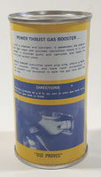 Vintage Power Thrust Gas Booster Use Proves Yellow 6 Fl. Ozs.  6 1/8" Metal Canister Still Full