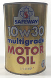 Vintage Safeway 10w30 Multigrade Motor Oil 5 7/8" Tall 1 Litre Metal Oil Can