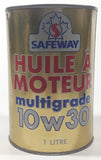 Vintage Safeway 10w30 Multigrade Motor Oil 5 7/8" Tall 1 Litre Metal Oil Can