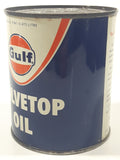 Vintage Gulf Valvetop Oil 4" Tall One U.S. Pint - 0.473 Litre Metal Oil Can