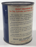 Vintage Gulf Valvetop Oil 4" Tall One U.S. Pint - 0.473 Litre Metal Oil Can