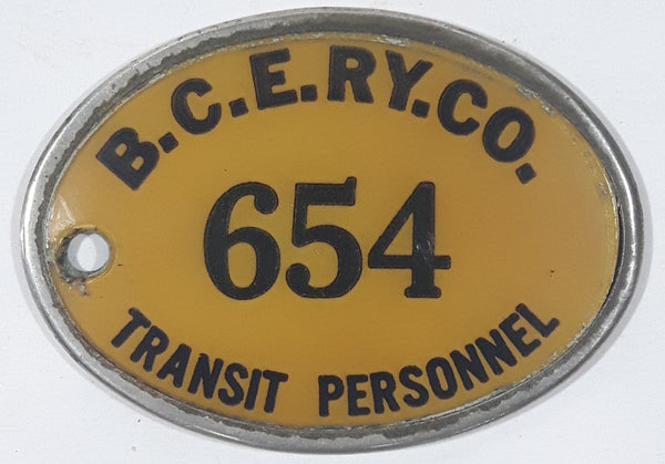 Antique B.C.E.RY.Co. British Columbia Electric Railway Company Transit Personnel Employee Badge #654