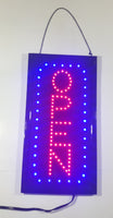 OPEN Sign Bright Blue and Red LED 9 3/4" x 19" Animated Sign