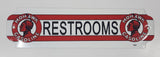 Antique Mohawk Gasoline Restrooms 3 1/4" x 12" Porcelain Enamel Metal Sign